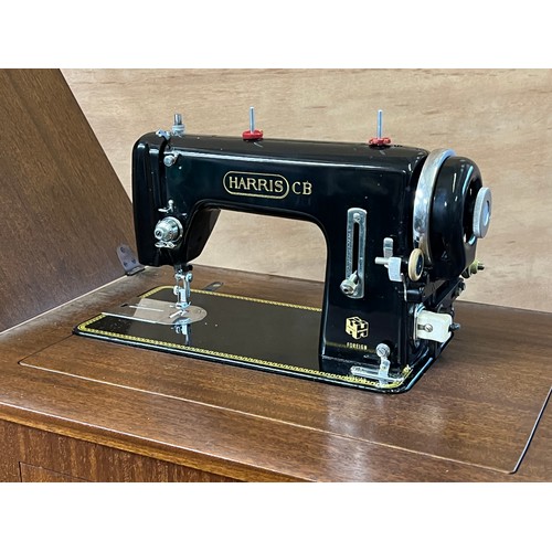 83 - Harris CB sewing machine fitted into mid-century sewing table