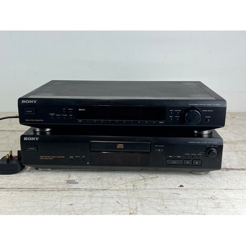 120 - Stacking stereo seperates, Sherwood AX405DR amplifier, Aiwa Tape deck and CD player, Sony record dec... 