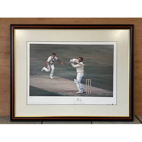 232 - A framed signed picture of Ian Botham, limited edition 170/250, 1981