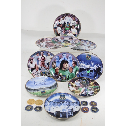 245 - Quantity of Franklin Mint Spurs Heroes collectors plates together with football medallions.