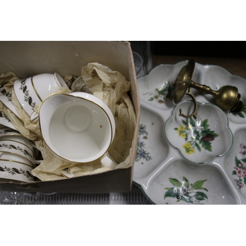 104A - A selection of Thomas Webb 1930's crystal drinking glasses together with Royal Worcester Bernina etc