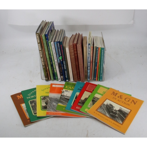 78 - A quantity of railway books including The Great Eastern railway magazine 44-46 hardback and others