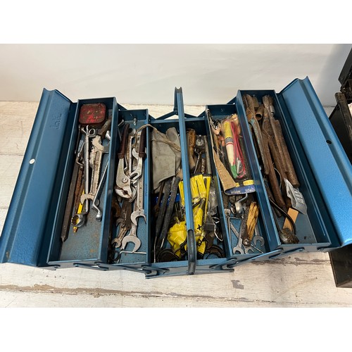 139 - Assortment of hand tools, tool box, deeds box etc