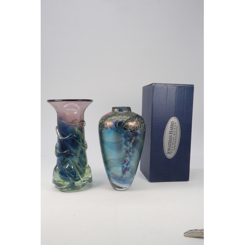 106 - Jonathan Harris studio glass vase together with a M'dina glass vase