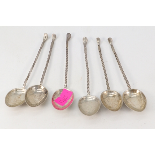 59 - A set of six silver hallmarked golf club spoons