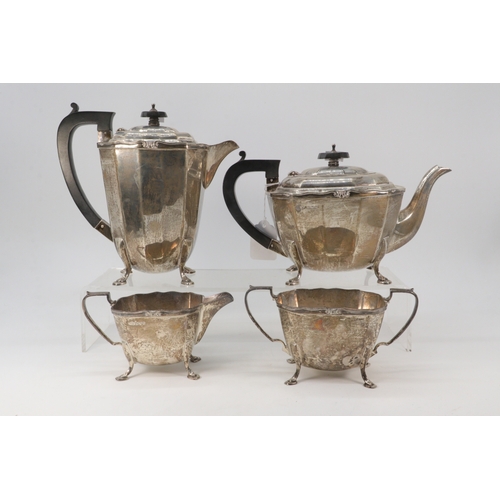 61 - A silver hallmarked four piece tea set (approx. weight 1.7kg)