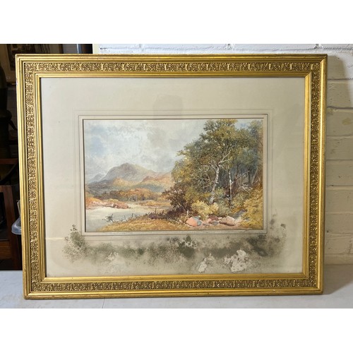 338 - Two watercolours by J Needham 1884 scenes of North Wales on is damaged to the mount under the glass ... 