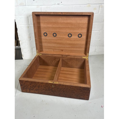 406 - A large Birds Eye maple cigar humidor