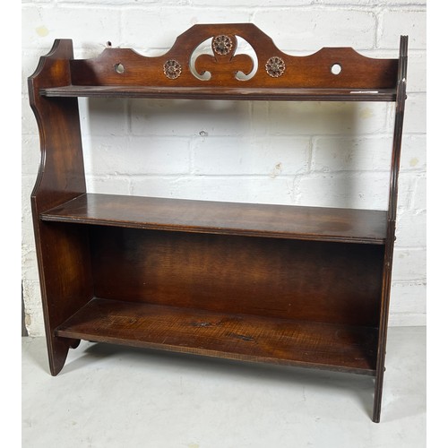 458 - A mahogany wall shelf