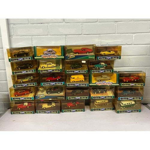 598 - A quantity of Corgi classic models diecast vehicles including Austin Healey, Jaguar (approx. 22 mode... 