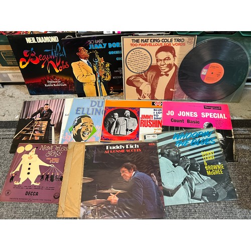 568 - A quantity of vintage Jazz records including Vanguard, Vogue labels, George Lewis, Bob Scobey, Sonny... 