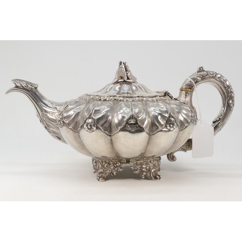 44A - Antique Four piece silver teaset with plated tray

Ivory submission (non transferable) A845SA1R