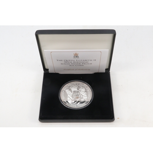 257 - Jubilee Mint Queen Elizabeth II 90th Birthday solid silver proof 5oz coin