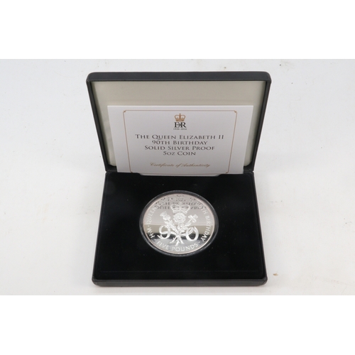 258 - Jubilee Mint Queen Elizabeth II 90th Birthday solid silver proof 5oz coin