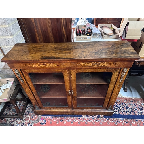 409 - Victorian walnut dual fronted pier cabinet