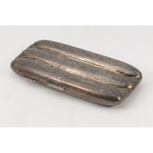 138 - A silver hallmarked cigar case (approx. 115g)