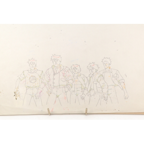 231 - Akira manga film cel with paper sketch backing / guide page