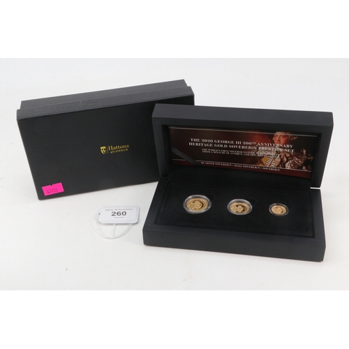 260 - Hattons Of London the 2020 Geirge The III 200th anniversary Heritage gold sovereign prestige set com... 