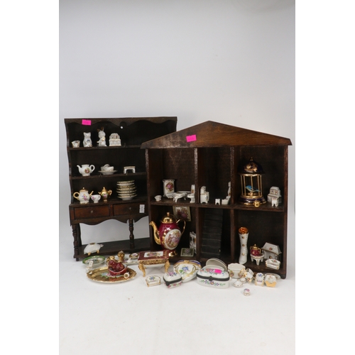 517 - A selection of assorted miniature Limoges items to include Bird cage, plates, tea sets, etc together... 