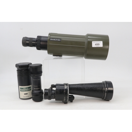 499 - A Habicht CT-85 Swarovski spotting scope together with a monocular