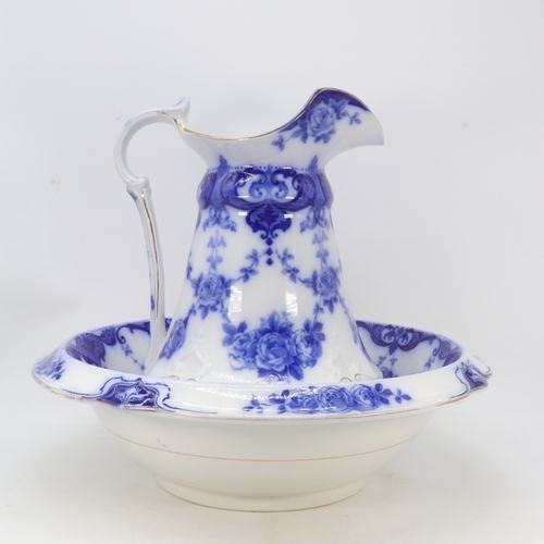 511 - Antique Royal Doulton Flora Jug and Basin