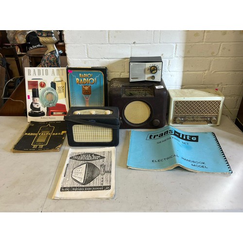 488 - Four vintage radios to include Roberts, Luxuri, Bush and Phillips together with some radio reference... 