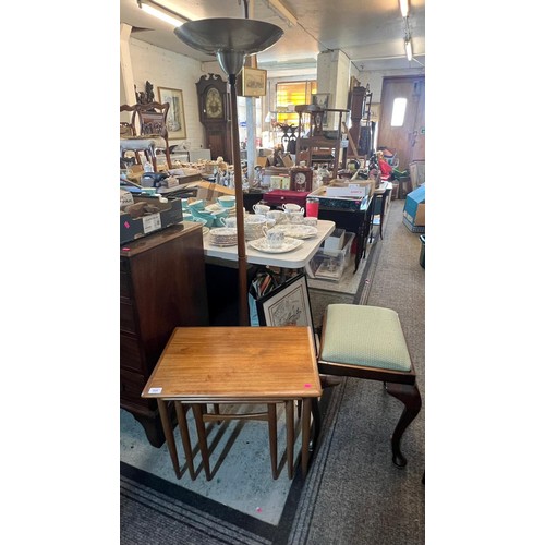 504 - A nest of three mid-century tables stamped Furniture Makers Danish Control noted sun fading and scra... 