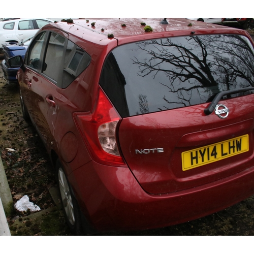 1 - Nissan Note 5-door hatchback HY14 LHW, two sets of keys, No V5 form, the battery is flat.
Last MOT 3... 