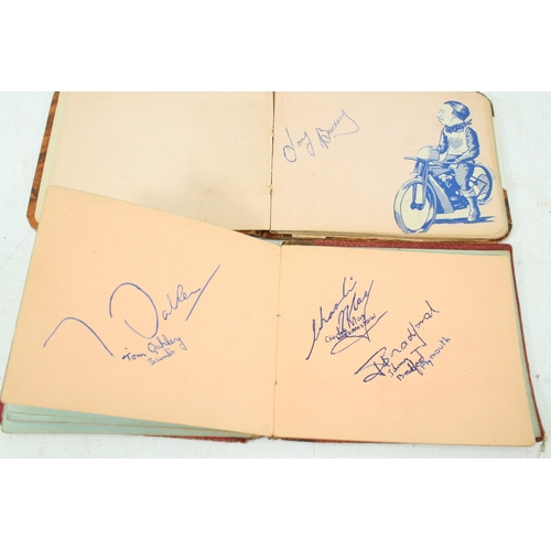 32 - Two autograph books that look to have speedway stars autographs from the 50s? Inspect.