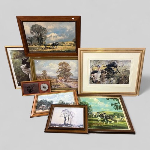 226 - A selection of large and smaller prints depicting mainly shire horses