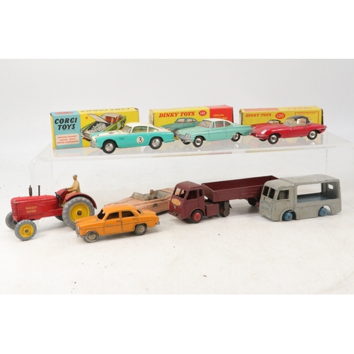 222 - Vintage Corgi 309, Aston Martin in original box together with Dinky Toys 120 January E-Type, 143 For... 