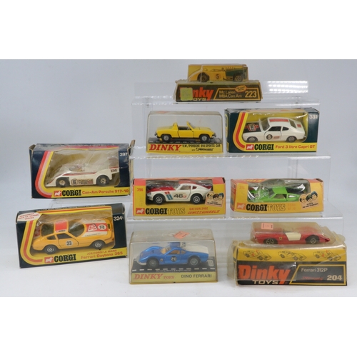 211 - Quantity of boxed diecast cars to include Dinky Ferrari 312P, McLaren M8A Can Am 223, Ferrari Dino a... 