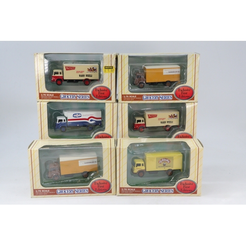 212 - Six boxed EFE 1:76 scale Grocery series lorries