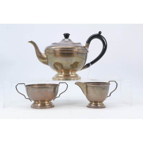 234 - A silver hallmarked three piece tea set (approx. weight 630g)