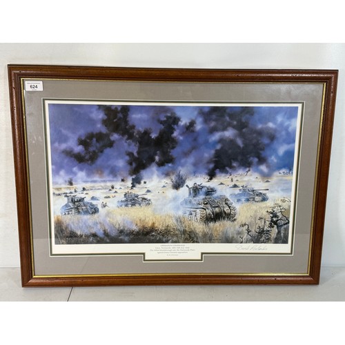 624 - A framed and glazed pencil signed print by David Rowlands entitled 