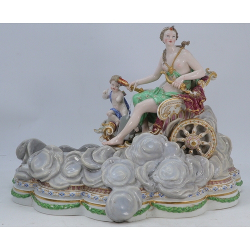 115 - Two large porcelain Meissen figure groups each with removable sections. Luna and Apollo. Both showin... 