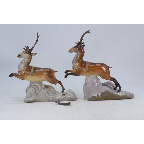 115 - Two large porcelain Meissen figure groups each with removable sections. Luna and Apollo. Both showin... 