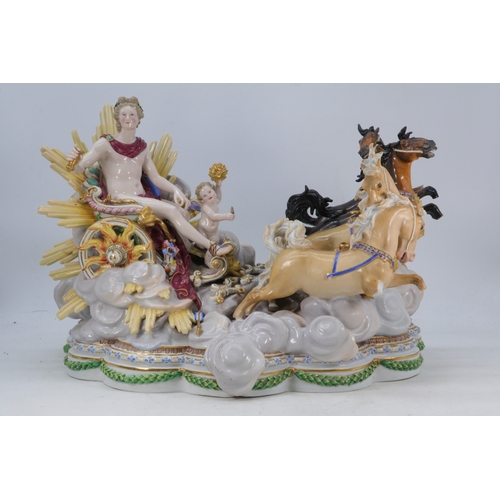 115 - Two large porcelain Meissen figure groups each with removable sections. Luna and Apollo. Both showin... 