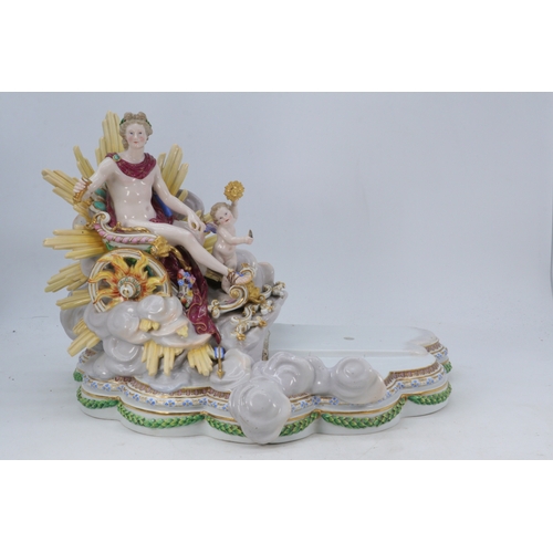 115 - Two large porcelain Meissen figure groups each with removable sections. Luna and Apollo. Both showin... 