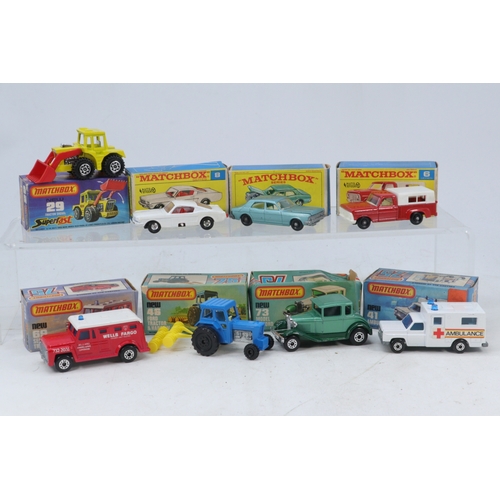 60 - Five boxed Matchbox 75 diecast vehicles to include 73 model 'A' Ford, 69 Security Truck, 41 Ambulanc... 