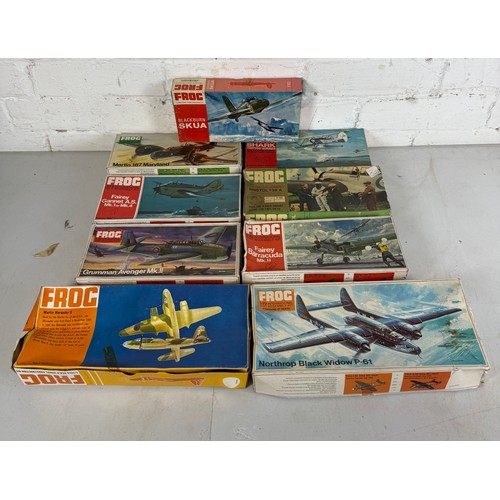 9 boxed Frog model kits to include F244, F228, F241, F388, F165, F179 ...
