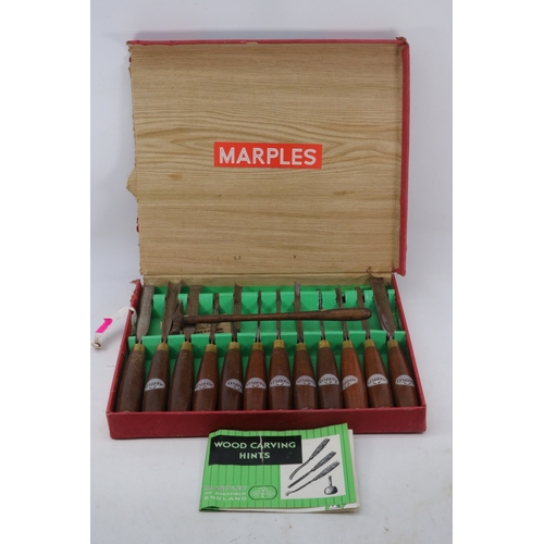 Marples Set 12 Carving tools / set. With box