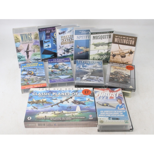 52 - Small quantity of VHS and DVD's featuring military aircraft