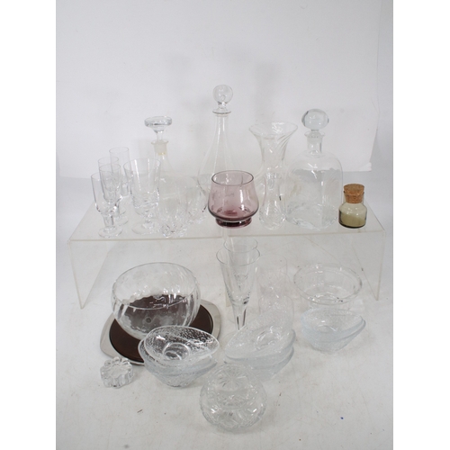 57 - A collection of assorted glassware to include Dartington, avocado dishes, decanters etc..