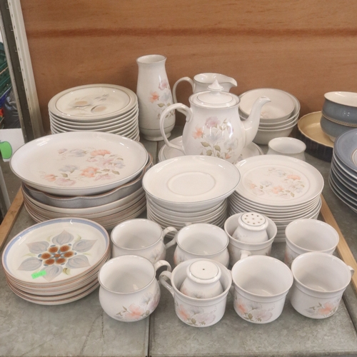 61 - Carton of assorted Denby tea and dinner ware to include Lorriane etc