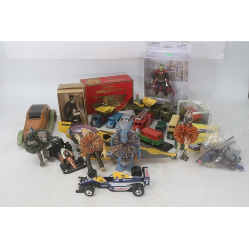 99 - Carton of assorted diecast and other toys together with a quantity of sundries
