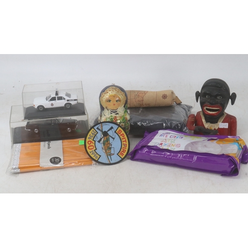 101 - Carton of mixed sundries to include die cast, reproduction money box etc