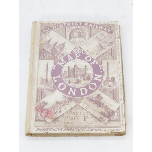 112 - Antique Map of London the District Railway 1898