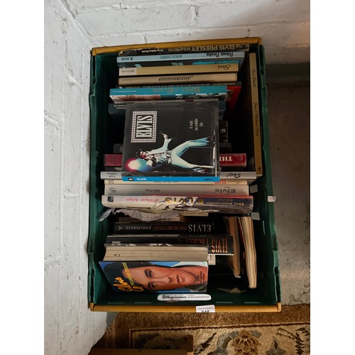 531 - Carton of assorted Elvis interest books to include The Elvis Album, We love you tender, Guts Elvis e... 