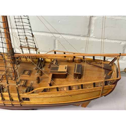 657 - Large model wooden galleon/boat, measures approx.  89cm long